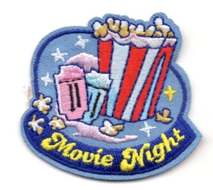 MOVIE NIGHT Iron On Patch Movies Acting Show Movies - Picture 1 of 1
