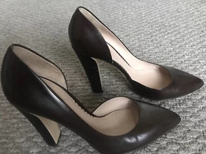 REED KRAKOFF Dark Brown Leather High Heel Pumps Shoes 39.5 EU / 8 US, EUC - Picture 1 of 12