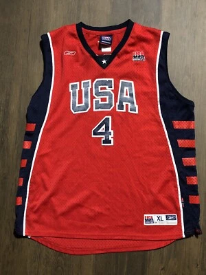 Camiseta deportiva rara Reebok Allen Iverson Team EE. UU. 2004 Swingman roja alternativa XL olímpica Foto 1 de 4