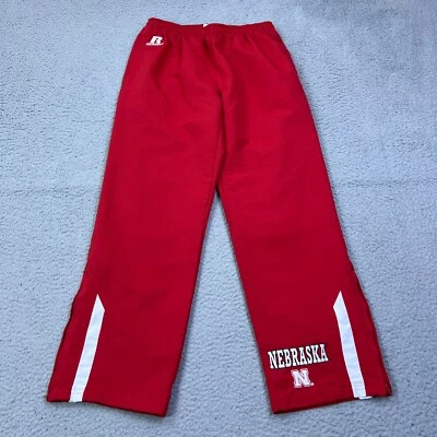 VTG Russell Athletic Track Pants Mens M Nebraska Cornhuskers Ankle Zip Mesh Line - Image 1 of 4