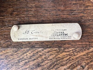 Antique Hotel Atlantic Chicago Signature Blotter 1910s-1920s A.B. Crosby Signed - Picture 1 of 5