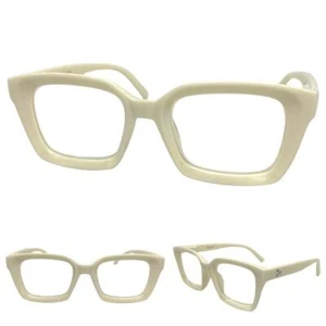 Men or Women Classy Elegant Modern Style READING EYE GLASSES Readers Cream Frame - Picture 1 of 6