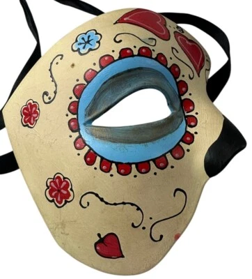 Masquerade Day Of The Dead One Eye  Mask Mardi Gras Halloween Costume Party - Image 1 of 4