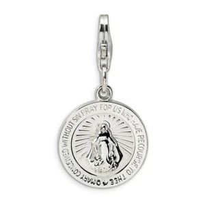 Miraculous Medal Charm .925 Sterling Silver Click On Amore La Vita - Picture 1 of 4