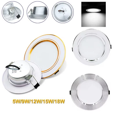 5w 9w 12w 15w 18w Led Einbauleuchte Eingebaut Mit Gold 230v Decke Einbauleuchten - Bild 1 von 4