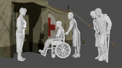 WWII US Field Hospital - Recovery - 5 Figure Set - Image 1 of 4