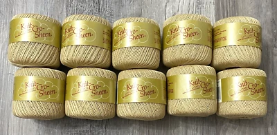 10x J&P Coats Knit-Cro-Sheen Crochet Thread – 175 Yards Each – Color 103 Pongee - Image 1 of 4