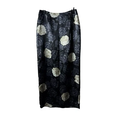 Vintage 90s Y2K Dark Moody Floral Romantic Grunge Goth Maxi Skirt Size 11 - Image 1 of 4