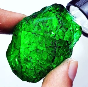 Esmeralda natural áspera 290,00+ quilates piedra preciosa suelta certificada con regalo gratis - Imagen 1 de 8