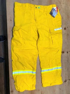 Crew Boss Nomex Wildland Fire Fighting Pants 2XL28 Yellow Reflective 44x28 (h1) - Image 1 of 4