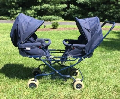 TWIN~Double~BABY/TODDLER/INFANT~INGLESINA ~STROLLER PRAM NAVY BLUE~ VHTF - Image 1 of 4