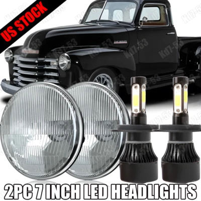 Par de faros LED halo DRL de 7"" para camioneta Chevrolet G10 G20 1947-1957 Foto 1 de 4