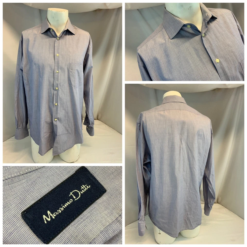 Massimo Dutti Shirt 15.5 34 Blue 100% Cotton Made in India YGI G0-67 - Image 1 of 4