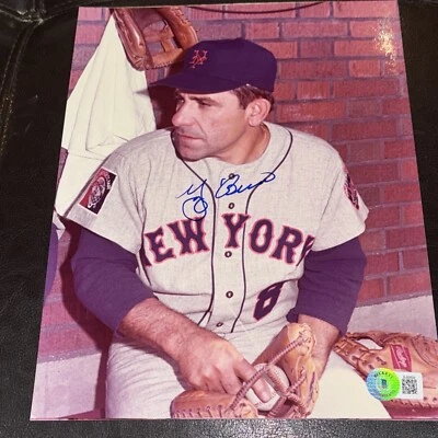 Yogi Berra Autographed Signed 8x10 Photo New York Mets BAS Beckett - Image 1 of 4
