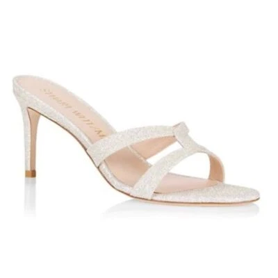 Stuart Weitzman Soiree Sleek 75 Glitter Sandals Size 39 or 8.5 Wedding Heels NEW - Image 1 of 4