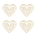 10 PCS Wooden Heart Cutout Slice Ornaments Animal House Decorations Home