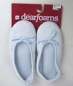 Slippers Dearfoams Ice Blue Small Size 5-6 Ballet Style New w/Tag Washable