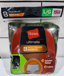 Hanes Boys Ultimate Tagless Briefs 3Pair Assorted Colors Sz. L (14-16) - Picture 1 of 2