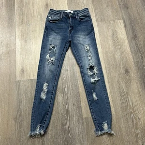 KanCan Youth High Rise Ankle Skinny Jeans Size 8 Stretch Distressed YCAK41003M - Picture 1 of 9
