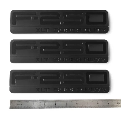 Paquete de 3 emblemas laterales Super Duty OEM F250 XLT para F-250 XLT negro Foto 1 de 4