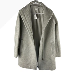 J. Crew Wool Blend Zipper Front Coat Size 4 Light Gray NWT Topcoat Pea Heritage - Picture 1 of 8