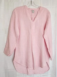 LL Bean Linen Tunic Top Womens Size S Pink Beach Summer Premium Washable Top - Bild 1 von 10