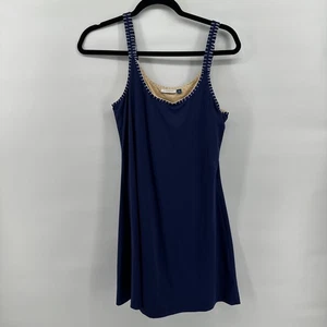 CABANA LIFE Navy Blue SWIMSUIT DRESS Medium Swim Shorts 1 Piece Beach Vacation - Picture 1 of 4