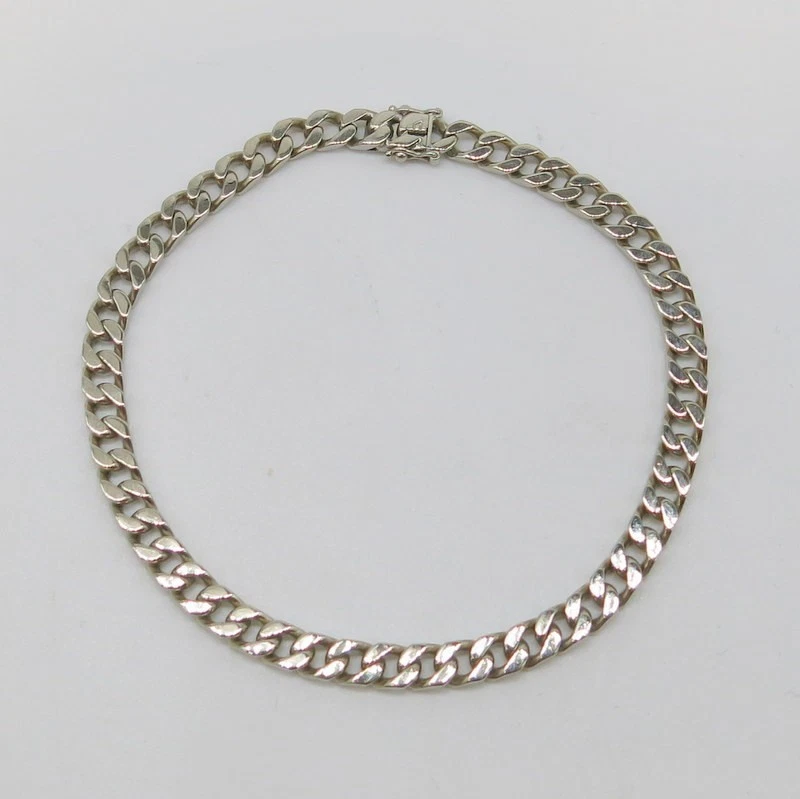 Never Say Never Armband Aus 18 Karat Weißgold – Doppelt Flach, 21cm, 7,5mm Breit, 12,6g