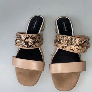 river island Beige Snake Print Sliders Size 6 - Picture 1 of 4
