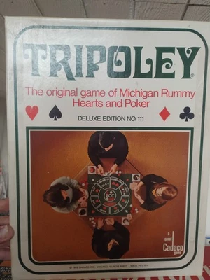 De colección 1969 CADACO Inc TRIPOLEY Edición Especial Nº 225 Michigan Rummy Corazones Poker Foto 1 de 4