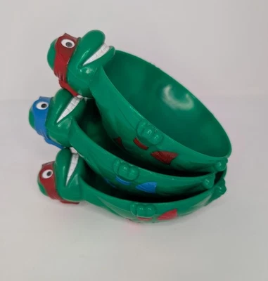 Vintage 1990 Teenage Mutant Ninja Turtle Bowls TMNT Set Of 3 Mirage Studios - Image 1 of 4