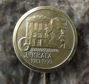 1993 Janko Kral Tschechoslowakei Dichter Slowakisches Gymnazium 80 Jahre Pin Anstecker - Bild 1 von 2