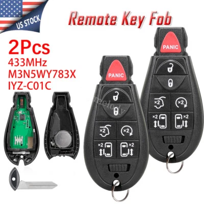 2 para Dodge Grand Caravan Mando a distancia Llavero 2009 2010 2013 2014 2015 2017 2018 2019 Foto 1 de 4