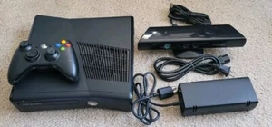XBox 360 S Slim 250GB Black Console 360S With Kinect & 8 Games(5 Are Kinect) - Picture 1 of 8