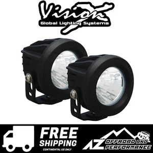 Vision X 3.7" DUAL ROUND OPTIMUS UNIVERSAL LED DRIVING LIGHT KIT 20 Degree Beam - Picture 1 of 5