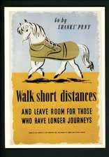 Military Poster postcard British Propaganda WWII Shanks Pony Lewitt Him Artists