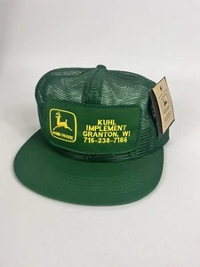 Cappello snapback vintage nuovo con etichette John Deere K-Products maglia completa rivenditore patch made in USA - Foto 1 di 8