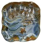 Studio Art Pottery Turtle On Beach Art Dish Plate Blue And Brown