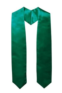 Unisex Adult Plain Graduation Stole 72" Emerald - Picture 1 of 4