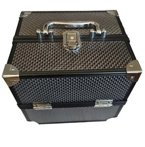 London SOHO Digital Diamond Pro Makeup Cosmetic Travel Toiletry Train Case Black - Picture 1 of 19