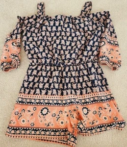 GIRL'S Off Shoulders ROMPER Jumper SIZE L Excellent Condition  - Picture 1 of 6