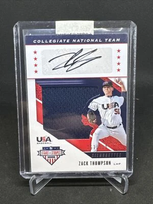 2019 Stars & Stripes Collegiate Jersey Auto #USA-HG Zach Thompson /199 - Image 1 of 3