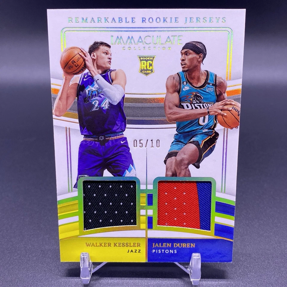 #/10 🚨2023 Panini Immaculate Jalen Duren - Walker Kessler RC Rookie Patch Relic - Image 1 of 2