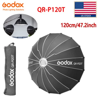 US Godox QR-P120T 120cm Studio Flash Quick Release Softbox Fr SK400II SL60 VL300 - Image 1 of 4