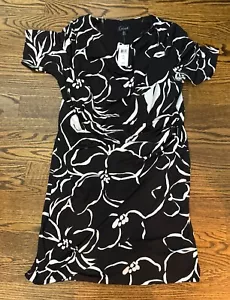 Connected Apparel Dress Womens Plus 18W Black Floral Jersey Knit NWT - Picture 1 of 3