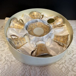 Vtg Demitasse Espresso D'Lusso Gold Design 12 Piece Home Collection Set in Box - Picture 1 of 10