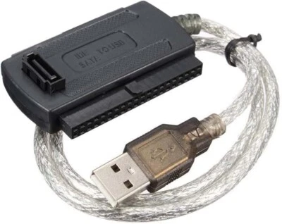 USB 2.0 Male to IDE SATA 2.5 "3.5" Converter Adapter Cable Hard Drive HDD Black - Image 1 of 4