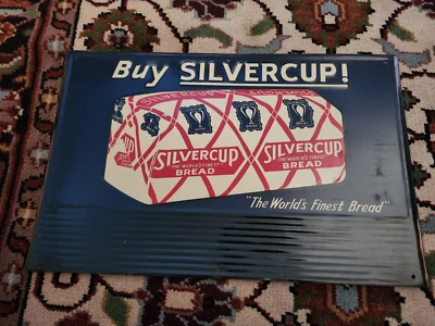 ORIGINAL SIGN ANTIQUE  SILVERCUP BREAD  TIN METAL SIGN 18" X 11 1/2" - Image 1 of 4