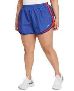 Nike Women's Plus Size Blue Moisture Wicking Tie Running Active Wear Shorts - Picture 1 of 1