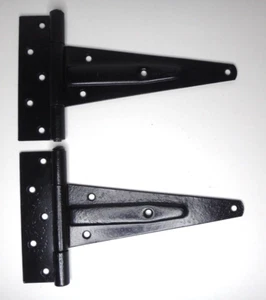 ORIGINAL 1920s VINTAGE Carriage House Garage Barn Door T Hinge 10" Pair RESTORED - Picture 1 of 15